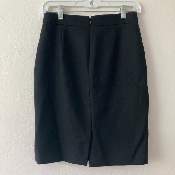 J Crew 100% Wool Black No. 2 Pencil Skirt Classic Minimalist Office City Size 0 - Picture 5 of 10